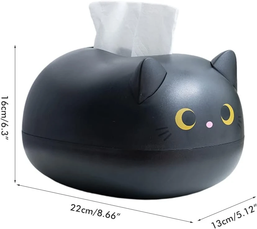 Bstcar kawaii cat servetėlių dėžutė 22 x 16 x 13 cm servetėlių dėžutė vonios kambariui, svetainei, miegamajam, automobiliui ir biurui