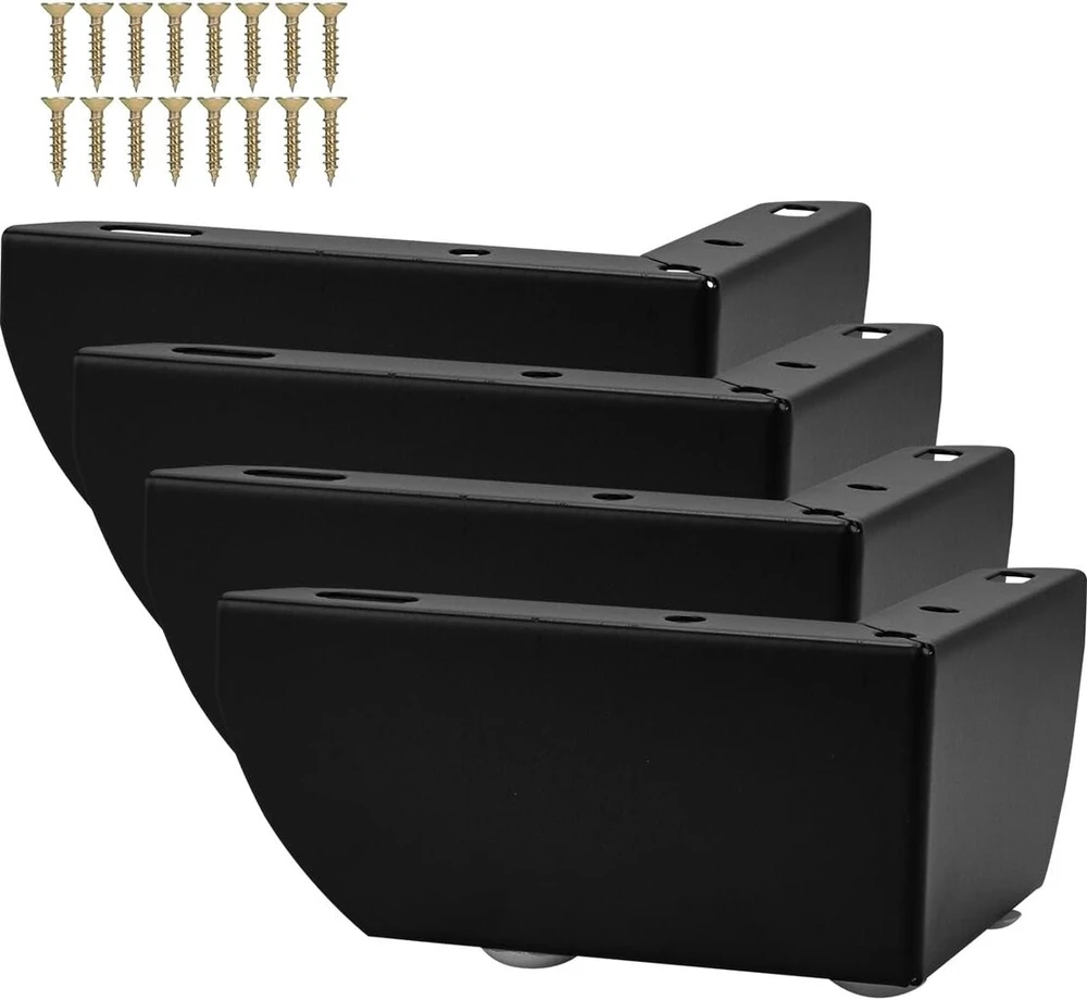 Fotelis Btowin Vcf 5 cm metalinės kampinės baldų kojelės, 4 vnt. minimalistinės L formos geležinės kampinės "pasidaryk pats" keičiamos baldų kojelės, spintelių kojelės spintelėms, sofai, kušetei, lovai