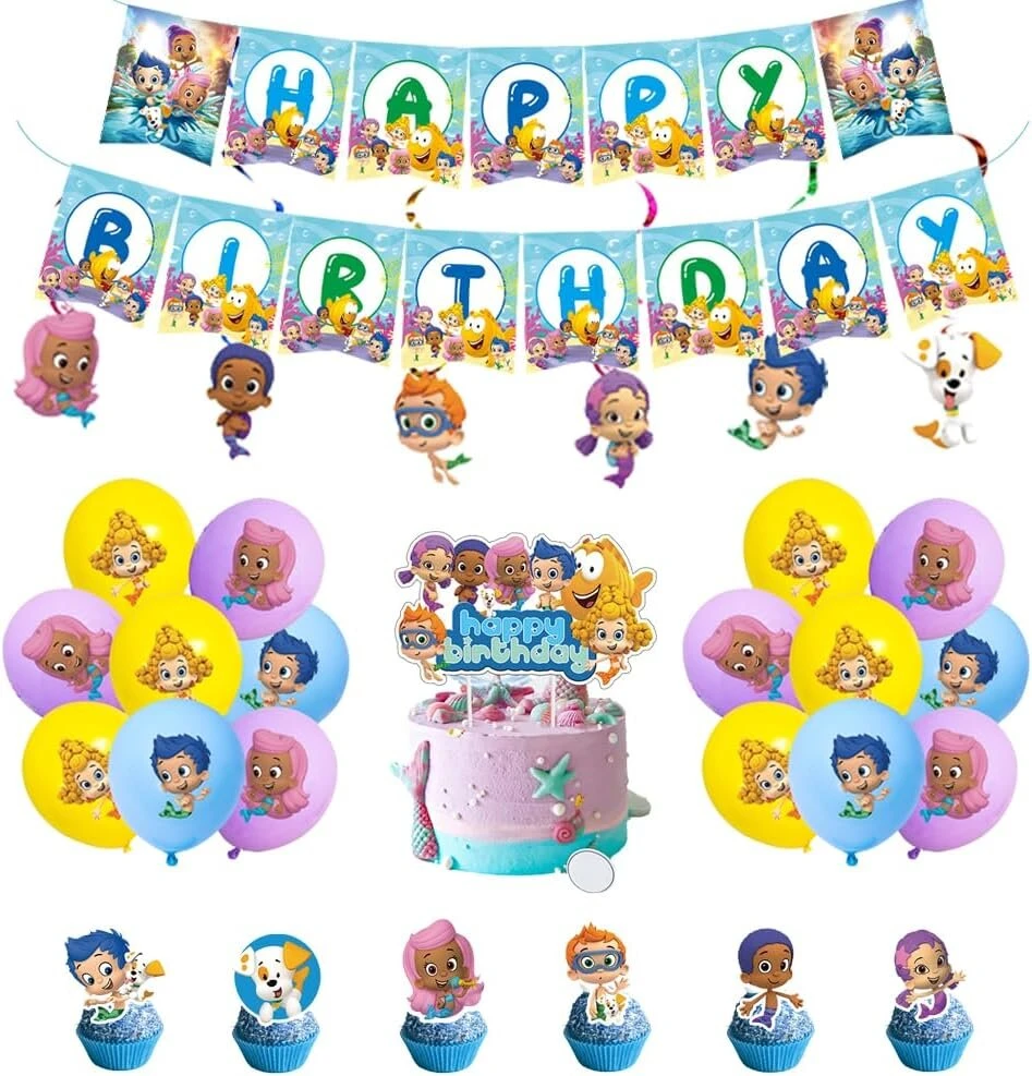 Bubble Guppies gimtadienio dekoracija Bubble Guppies gimtadienio dekoracija Bubble Guppies gimtadienio balionai Bubble Guppies torto dekoracija Bubble Guppies gimtadienio girlianda Bubble Guppies spiraliniai papuošalai