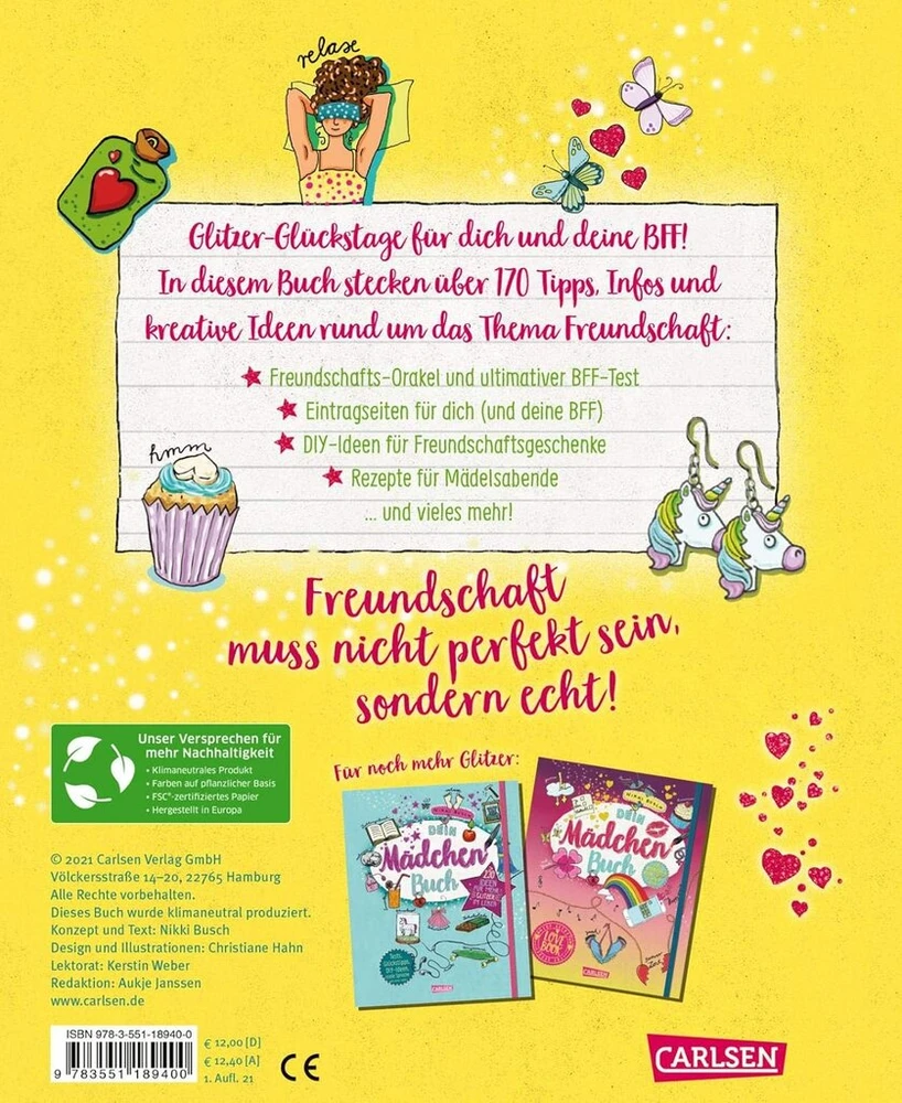 #buch4you: tavo mergaičių knyga: draugystė: testai ir patarimai, „pasidaryk pats“ idėjos, šaunūs priedai ir dar daugiau! | užpildymo knyga mergaitėms nuo 10 metų