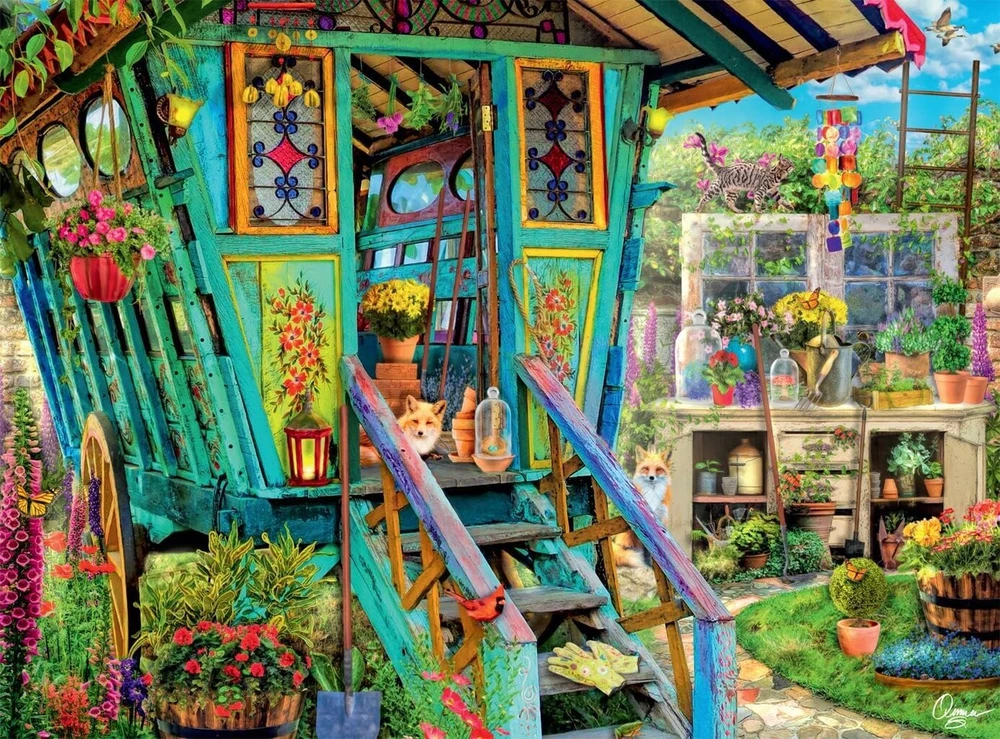 Buffalo Games Aimee Stewart The Potting Shed 1000 dalių dėlionė suaugusiems, sudėtinga dėlionė puikiai tinkanti žaidimų vakarams, surinkto paveikslėlio dydis 67.95 x 50.17 cm