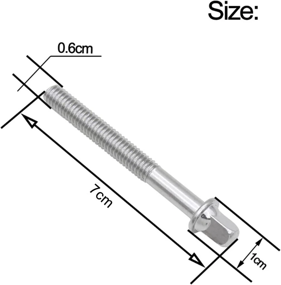 Būgnų įtempimo strypai, 6 vnt., 6 x 60 mm, metaliniai