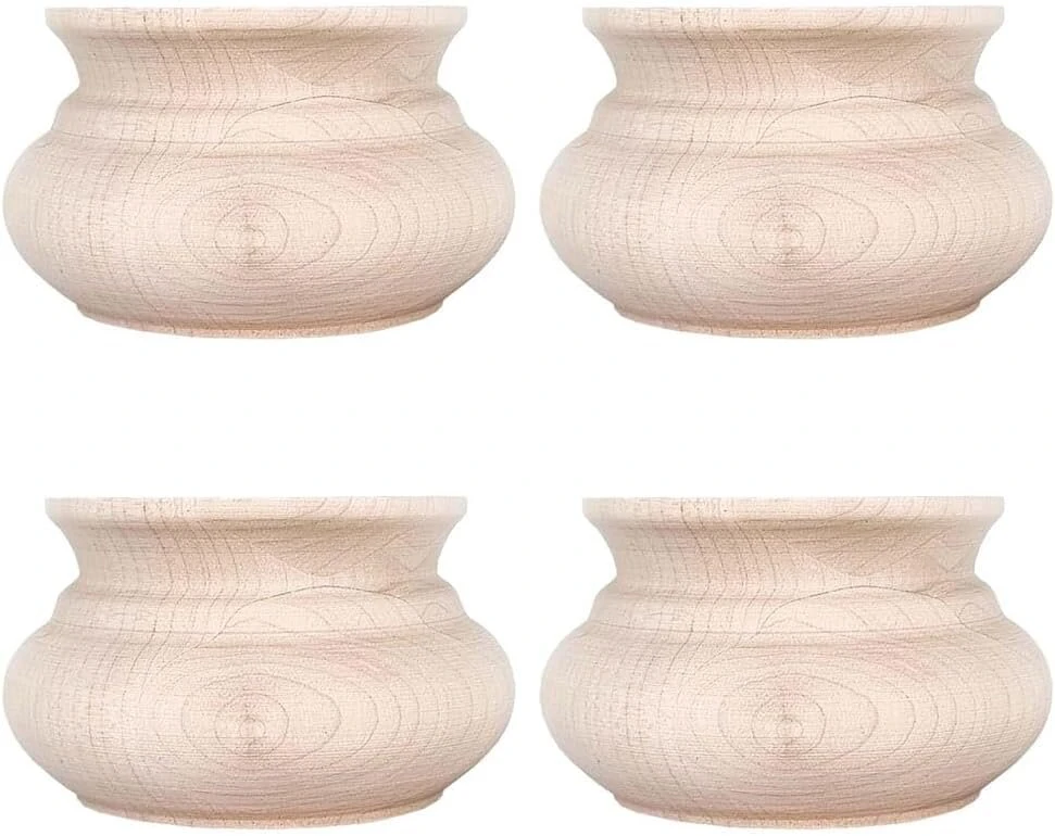 Buko medienos baldų kojelės, 55 mm aukščio, neapdorotos, 4 vnt.