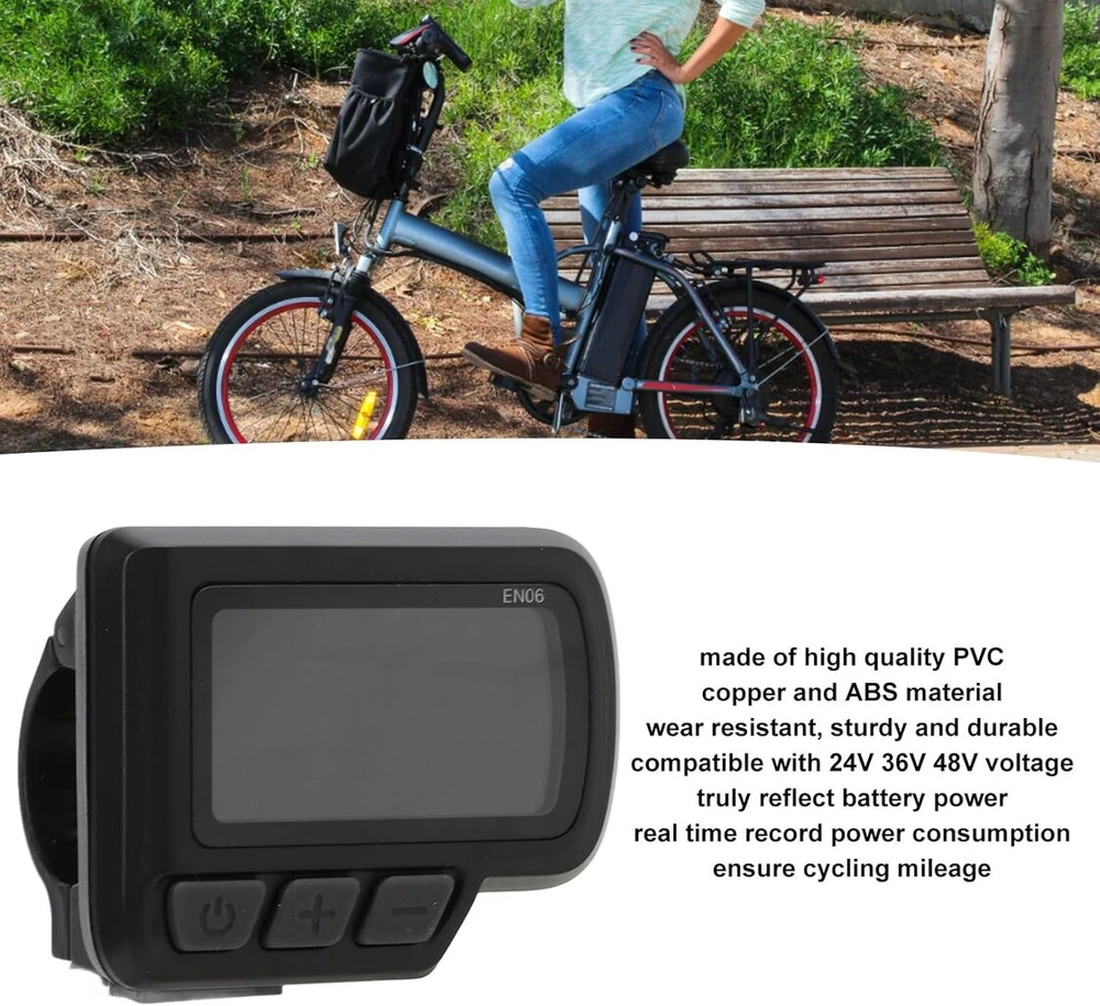 Buyweek Elektrinis Lcd ekranas, matuoklis 24v 36v 48v Ebike Lcd valdymo skydelis, vandeniui atsparus elektrinis ekranas su Usb