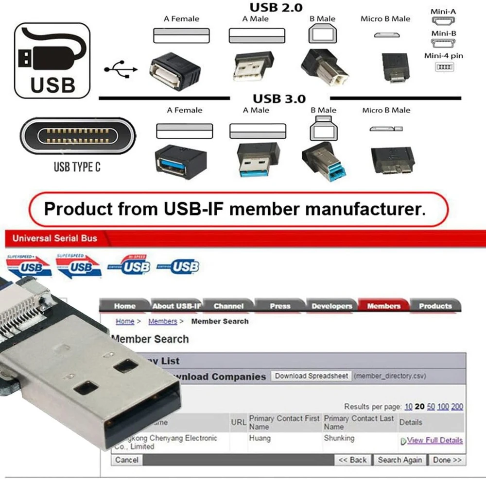 Cablecc stačiakampis usb 2.0 type a male į usb c type c male plokščias fpc kabelis fpv, diskams ir telefonams, 20cm