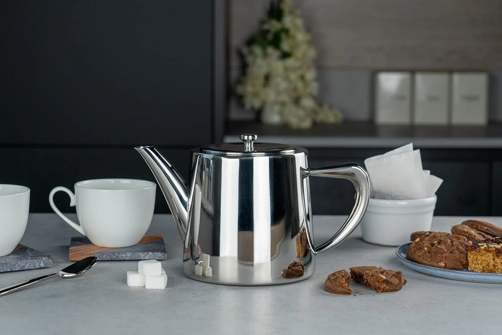 Virdulys Café Olé Dw-048 Derwent nerūdijančio plieno arbatinukas, 1.3 l, 4-5 puodeliai, veidrodinis poliravimas