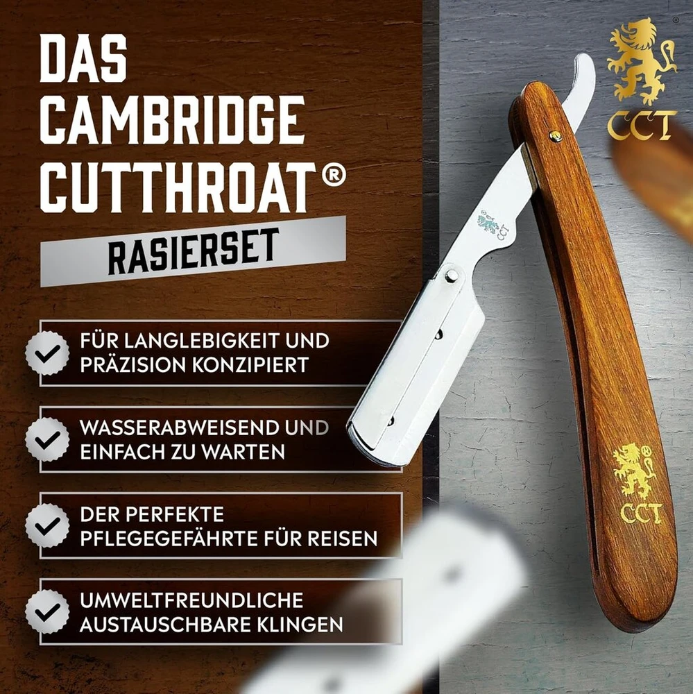 Cambridge Cutthroat skutimosi peilių rinkinys su dėklu