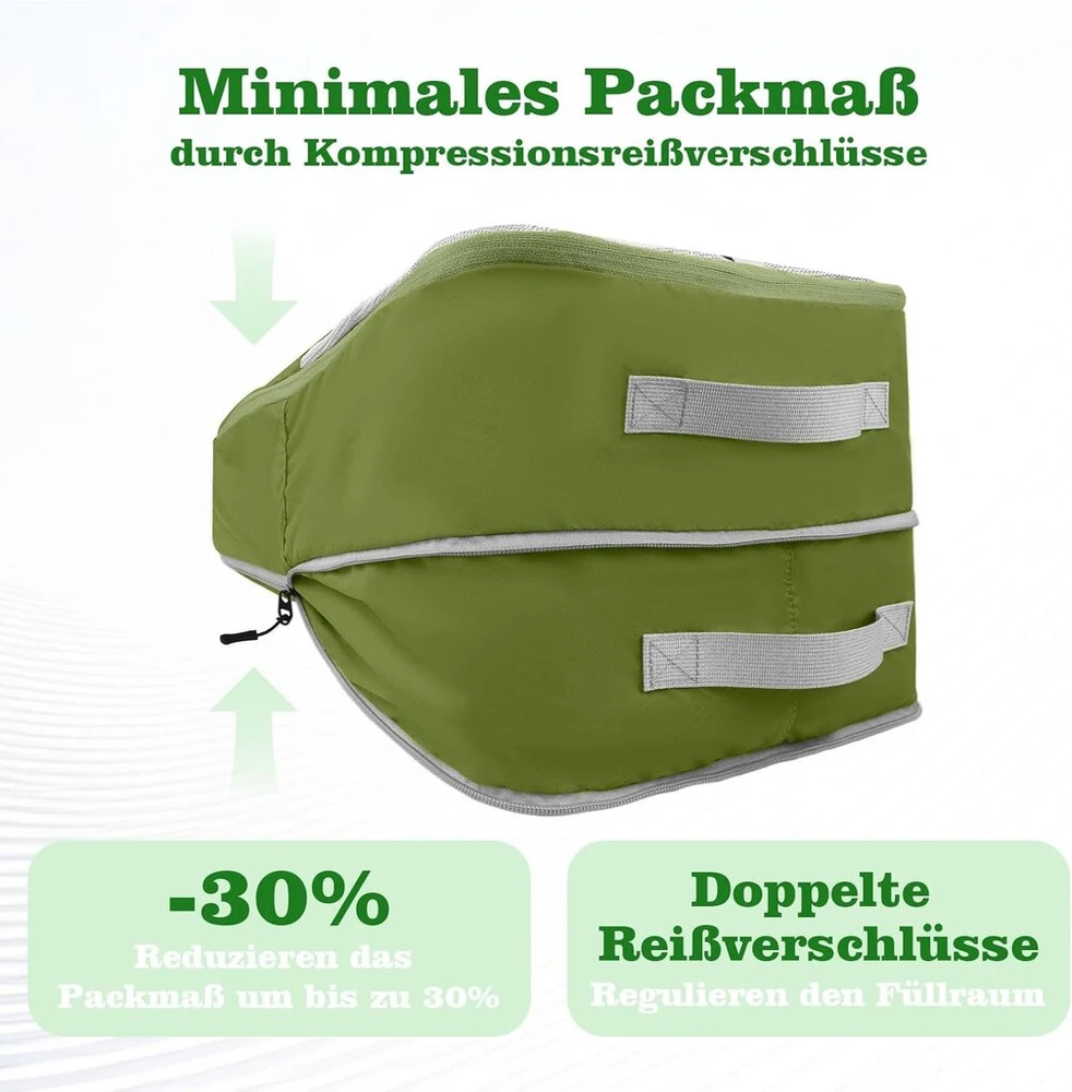 Canbox kompresiniai pakavimo kubeliai, itin lengvas išplečiamas lagamino organizatorių rinkinys, vandeniui atsparūs nailoniniai pakavimo kubeliai, kompresiniai pakavimo maišeliai lagaminams ir kuprinėms (2 dalių rinkinys)