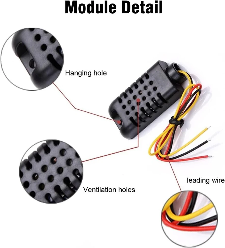 Capacitive skaitmeninis temperatūros ir drėgmės jutiklis Binghe Digital Sensor, temperatūros ir drėgmės jutiklio modulis, 3.3v-5.5v juodas jutiklis, suderinamas su Arduino