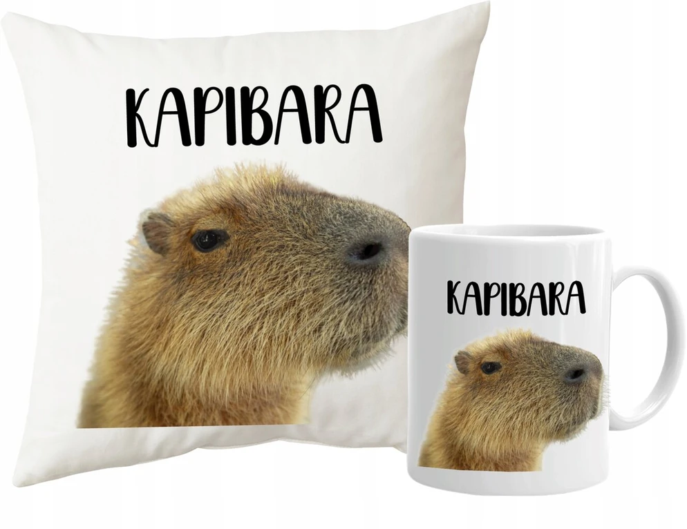 Capybara puodelis + pagalvė su užpildu kaip dovana