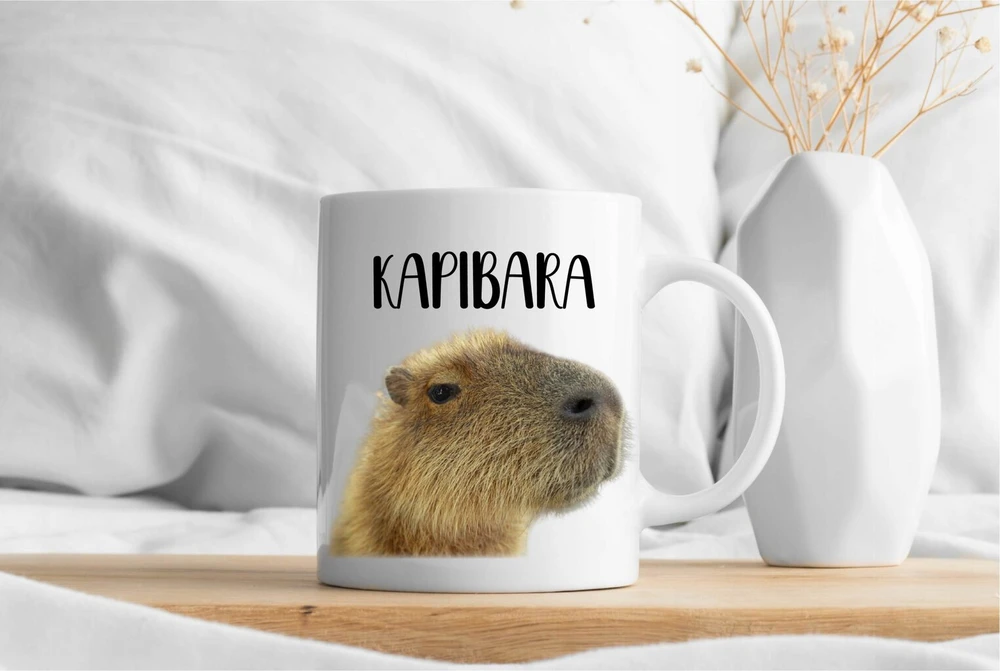 Capybara puodelis + pagalvė su užpildu kaip dovana
