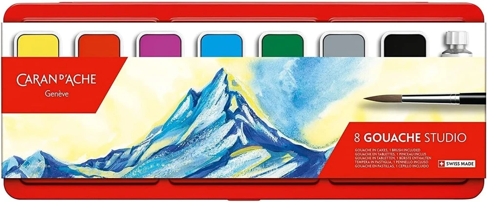 Caran D'ache Caran D'ache Guašo studija, 8 spalvos
