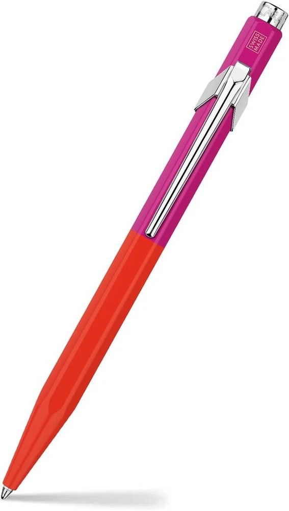 Caran D'ache Paul Smith 849 rutulinis rašiklis, šiltos raudonos/melrouzos rožinės spalvos, aliumininis korpusas, Goliath juodas šerdelis, vidutinis, ilgis: 12,5 cm, Nm0849.337