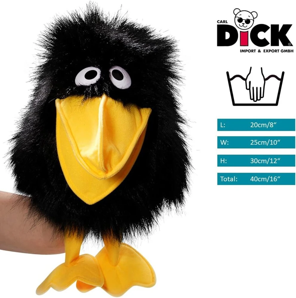Carl Dick varna, kranklys, rankų lėlė, 30/40 cm, pliušinis žaislas, minkštas žaislas 2020