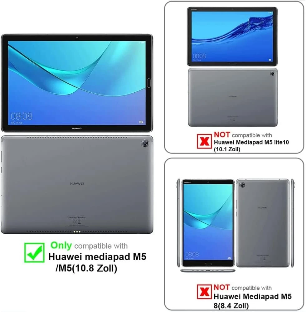 Casafuny dėklas, skirtas Huawei Mediapad M5/m5 Pro 10.8 colių 2018, Pu odos planšetinio kompiuterio apsauginis dėklas su stovo funkcija ir automatiniu miego/pabudimo režimu, skirtas Mediapad Mediapad M5 10 / M5 10 Pro, rudas