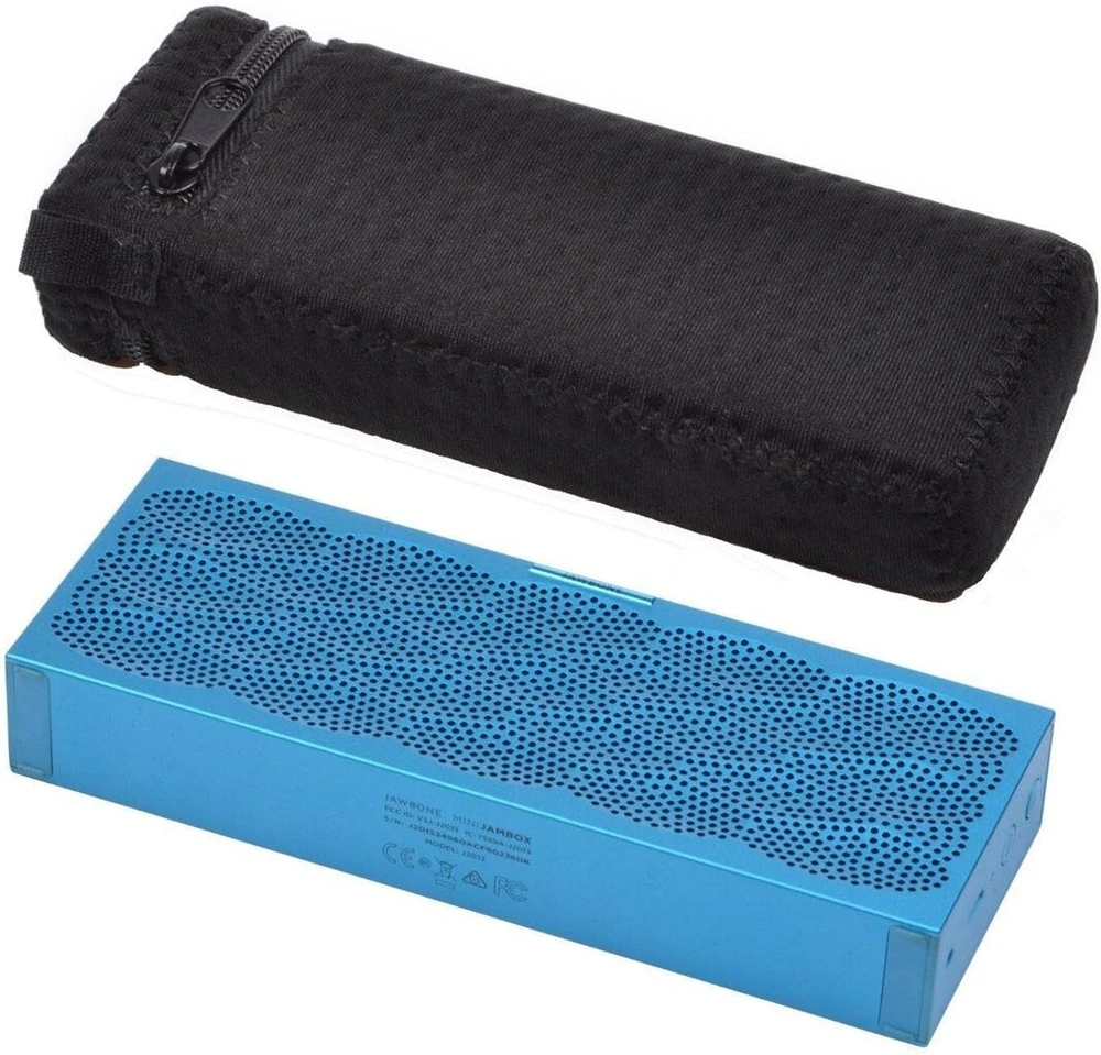 Automagnetola Case Wonder dėklas, skirtas Jawbone Mini Jambox, lengvas ir plonas, atsparus vandeniui nešiojamas dėklas, lycra perforuotas užtrauktuku užsegamas krepšys, apsauginiai skyreliai, dėklas, skirtas Jawbone Mini Jambox Bluetooth