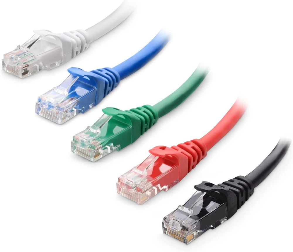 Cat 6 Lan kabelis 30 cm, 5 spalvų rinkinys