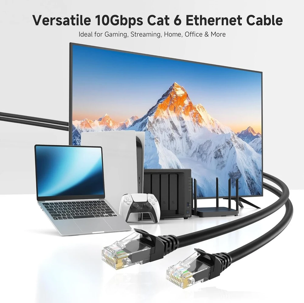 Cat 6 Lan kabelis 30 cm, 5 spalvų rinkinys