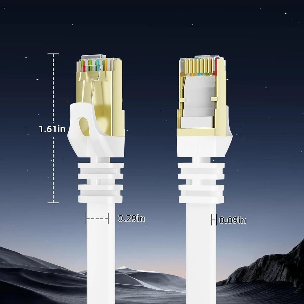 Cat 8 Lan kabelis 10 m, 40 Gbps, S/ftp, Rj45, didelės spartos tinklo kabelis