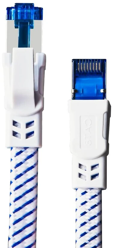 Cat 8 Lan kabelis 2m, 40gbps/2000mhz, plokščias S/ftp, paauksuoti Rj45