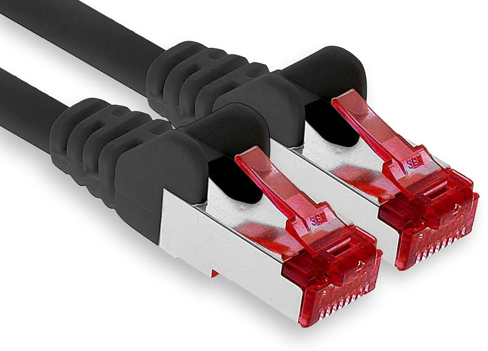 Cat6 Ethernet tinklo kabelis, 1m, juodas, Rj45, 1000 Mbit/s
