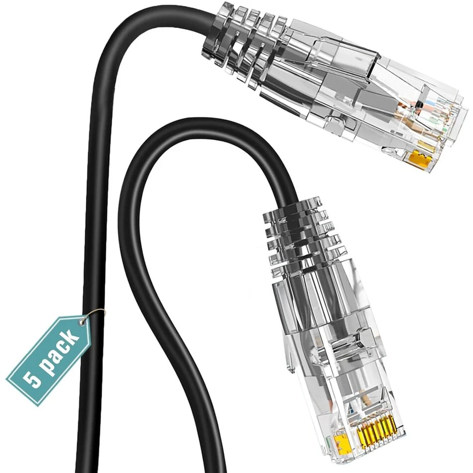 Šakotuvas Cat6a tinklo kabelis 0.25m (5 vnt.), 10gbps, 550mhz, 28awg varinis