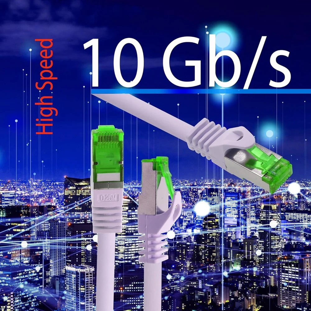 Cat7 Ethernet tinklo kabelis 10 Gb/s, S-ftp Pimf, žalias