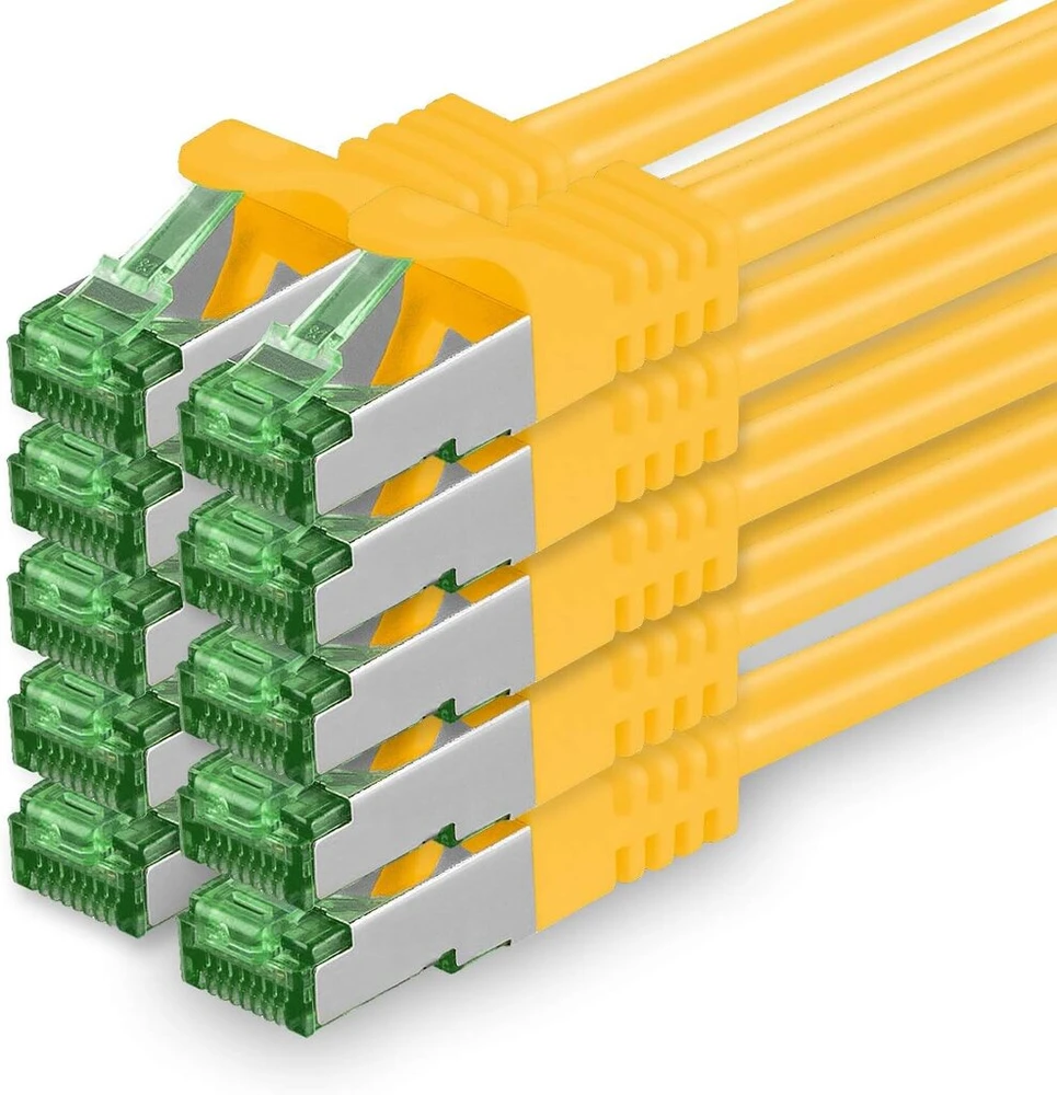 Cat7 tinklo kabelis - cat 7 ethernet kabelis, tinklo / interneto / dsl / modemo / maršrutizatoriaus / hub patch kabelis, lan kabelis, raw kabelis, 10 gb/s (s-ftp pimf), patch kabelio rinkinys su rj 45 jungtimi, cat.6a