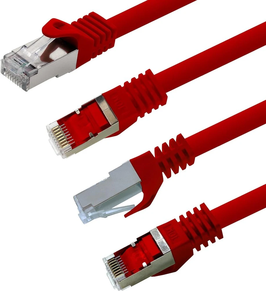 Cat7 tinklo kabelis Sftp 10m raudonas su Rj45 jungtimis