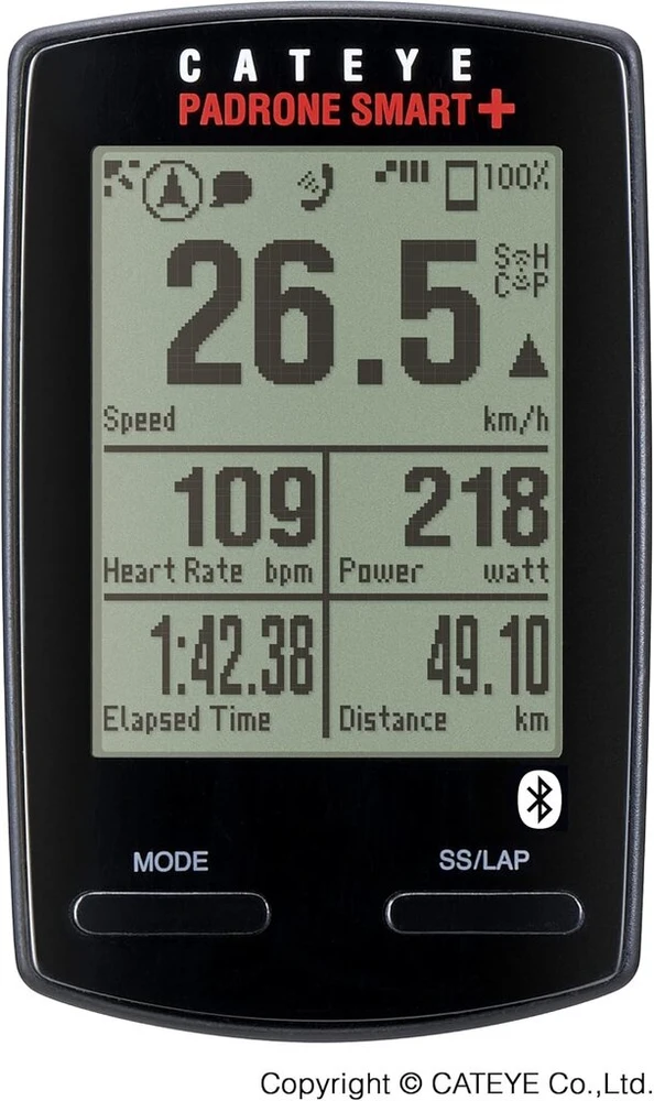 Cateye Cc-sc100b Padrone išmanieji dviračių kompiuteriai - juodi