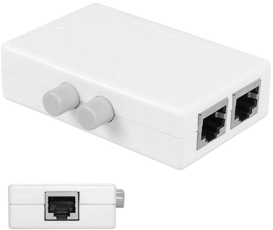 Šakotuvas Cblecc Utp Stp 2 in 1 out 2 prievadų Rj45 Lan Cat tinklo perjungiklis selektorius vidinis išorinis tinklo perjungiklis skirstytuvo dėžutė
