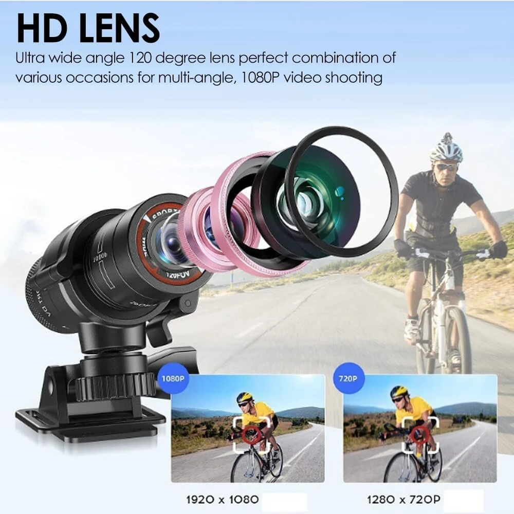 Ccylez Full Hd 1080p 30fps sportinė Dv kamera, vandeniui atspari Ipx-4 dviračio motociklo šalmo veiksmo Dvr vaizdo kamera vaizdo įrašymo įrenginys lauko nuotykiams