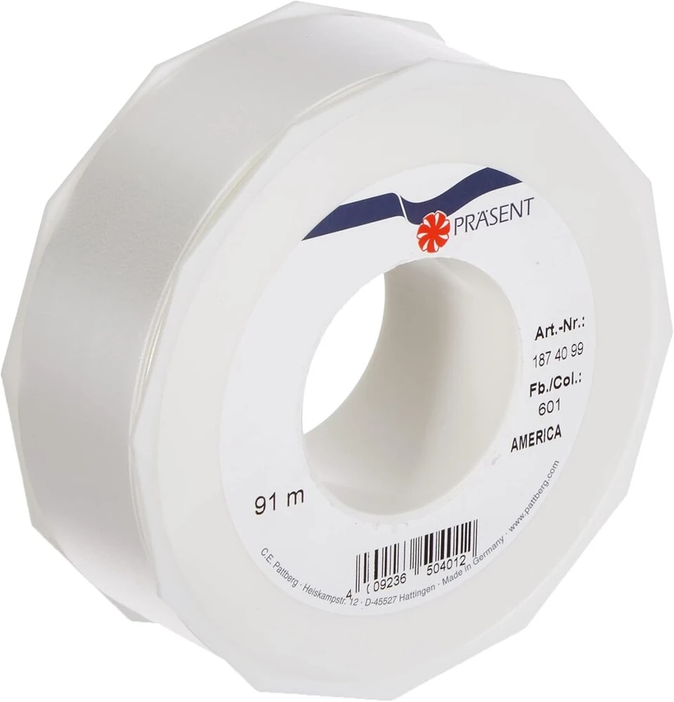 C.e. Pattberg Präsent 40 mm 91 m kaspinas Curling America, baltas