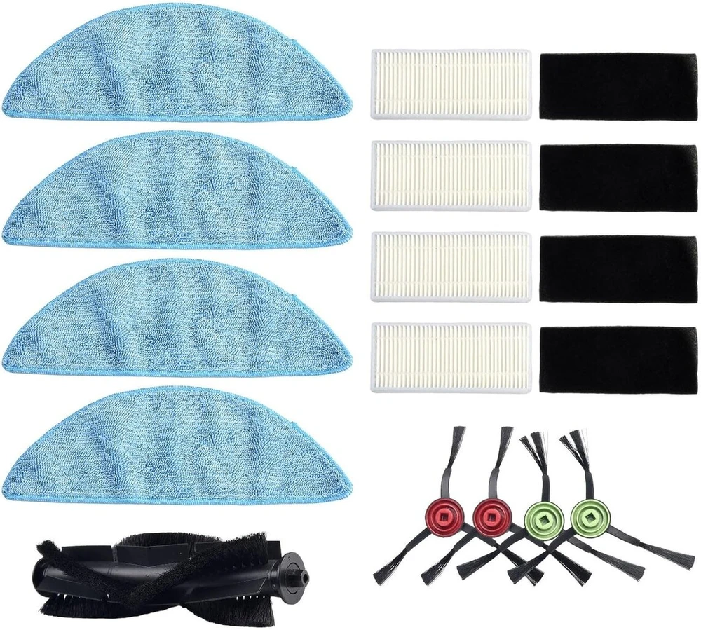 Cecotec atsarginės dalys Conga Eternal Pet Max ir X-treme robotams-siurbliams, 4 šoniniai šepečiai + 4 filtrai + 4 šluostės + 1 volelinis šepetys