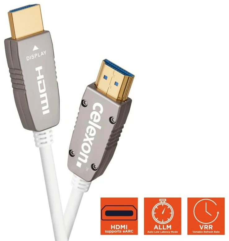 Celexon hdmi uhd active 48gbps optinis kabelis - 10m - baltas - optinis hdmi signalo perdavimas - earc - vrr - allm