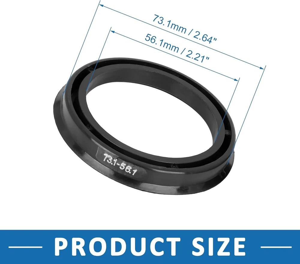 Centravimo žiedai 73.1-56.1 mm plastikiniai juodi 4 vnt.