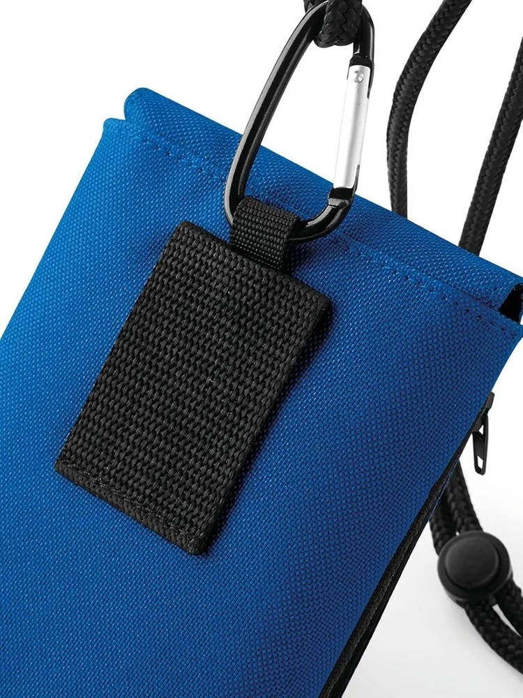 Centro ricami ricamificio industriale italiano dal 1989 telefono laikiklis su siuvinėtu logotipu, velcro užsegimas slepia kišenę su užtrauktuku, matmenys: 16 cm x 10 cm x 2 cm