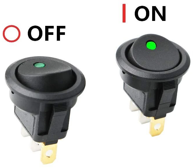 Cesfonjer apvalūs perjungikliai su led indikatoriumi automobiliui / valčiai, 12 v / 20 a, 16 vnt. pakuotė su 4x raudona + 4x žalia + 4x geltona + 4x mėlyna