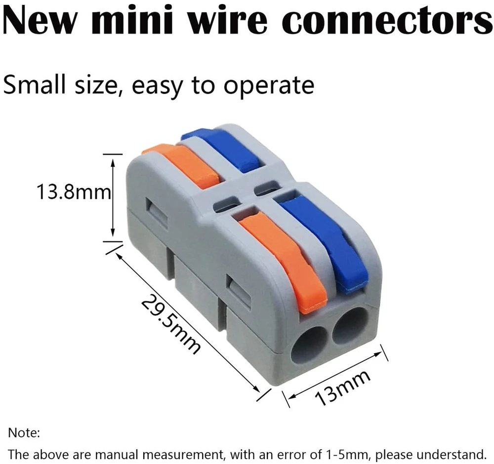Cesfonjer Spl-2m jungties gnybtai, 14 mini kabelių jungčių pakuotė, elektros jungčių blokai su įvairiaspalve aktyvavimo svirtimi, gali būti laisvai derinami Spl-4m, 6m, 8m