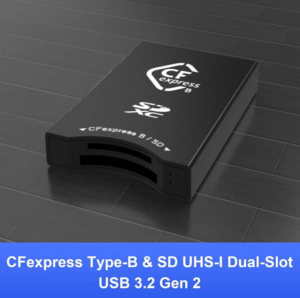 Cfexpress/sd kortelių skaitytuvas Usb C, dviejų lizdų Usb 3.2 (10 Gbps) Cfexpress Type B kortelių skaitytuvo adapteris, suderinamas su Android/windows/mac Os/linux, su Usb C į Usb C/usb A laidu
