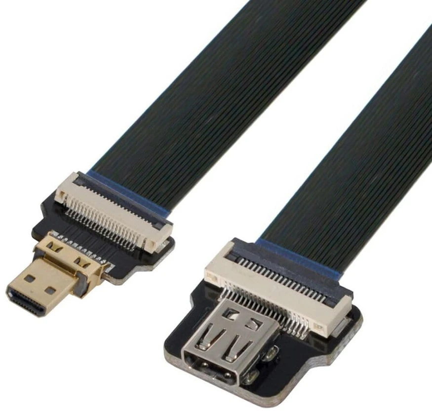 Chenyang Cyfpv Micro Hdmi jungtis (vyriška) į Hdmi jungtį (moteriška) Fpc plokščias kabelis 1080p, skirtas Fpv Hdtv multikopteriui, aerofotografijai, 0,5 m
