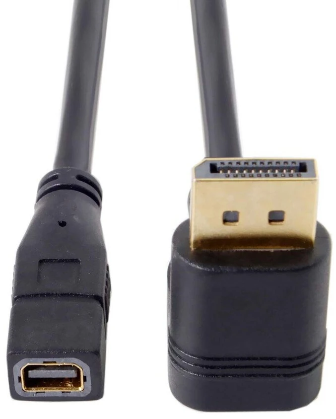 Chenyang Displayport į Mini Displayport kabelis Mini Displayport moteriškas į Displayport vyriškas 90 laipsnių kampu kabelis