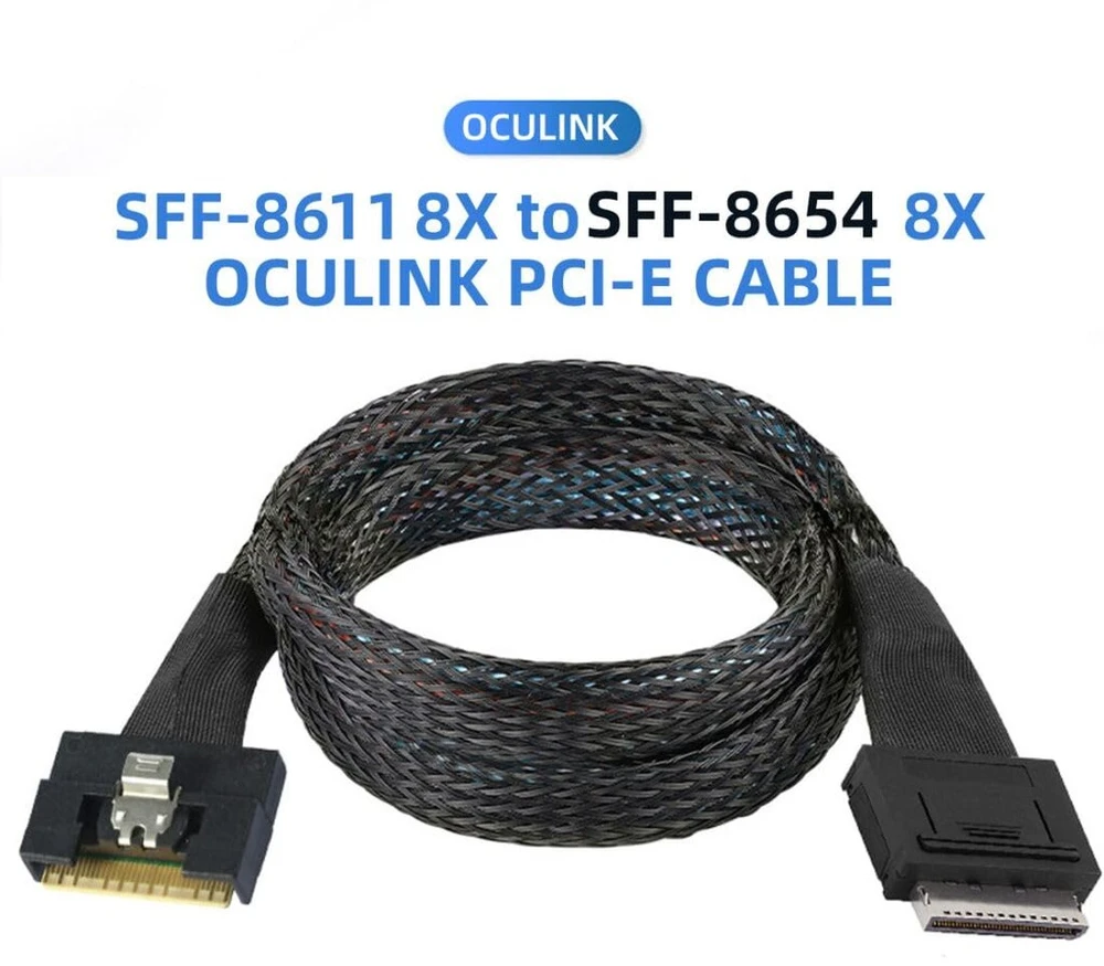Chenyang Sff-8611 8i į Sff-8654 8i 8x Oculink Pcie Pci-express Slimline Ssd duomenų aktyvus kabelis 50 cm