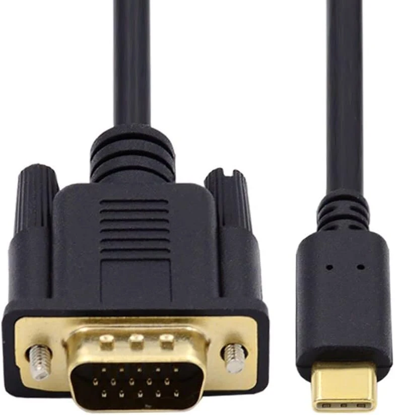 Chenyang usb c į vga kabelis, usb 3.1 type c šaltinis į vga rgb 1080p 60hz monitoriaus kabelis nešiojamam kompiuteriui 1.8 m