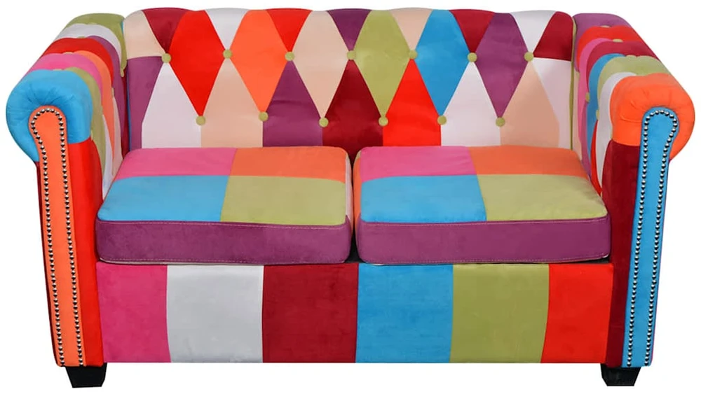 Fotelis Chesterfield dvivietė sofa, audinys