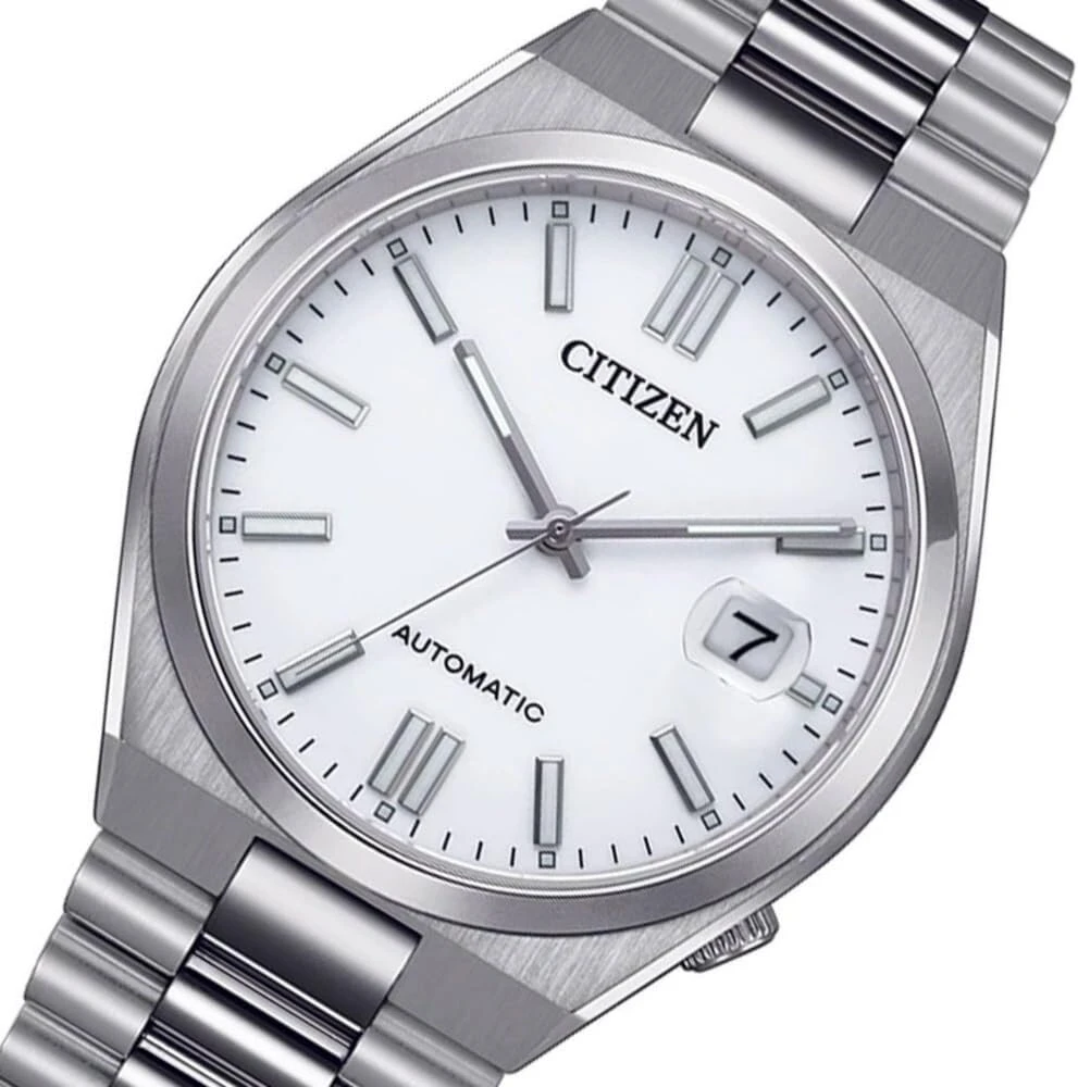 Citizen Automatic Tsuyosa Baltas Nj0150-81a plieno vyriškas laikrodis, elegantiškas