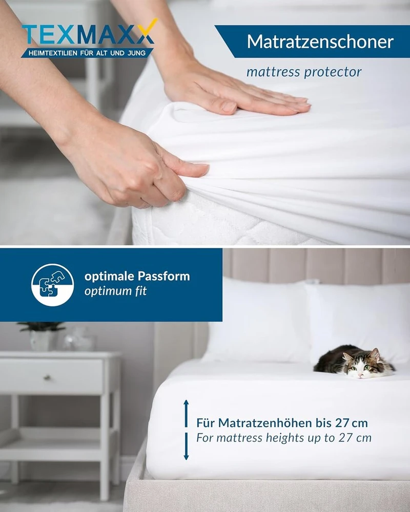 Čiužinys Texmaxx® Čiužinio apsauga 120 x 200 cm - Kvėpuojantis/vandeniui atsparus čiužinio antklodis/paklotas nuo šlapimo nelaikymo/plaunamas čiužinio paklotas/vandeniui atsparus paklotas