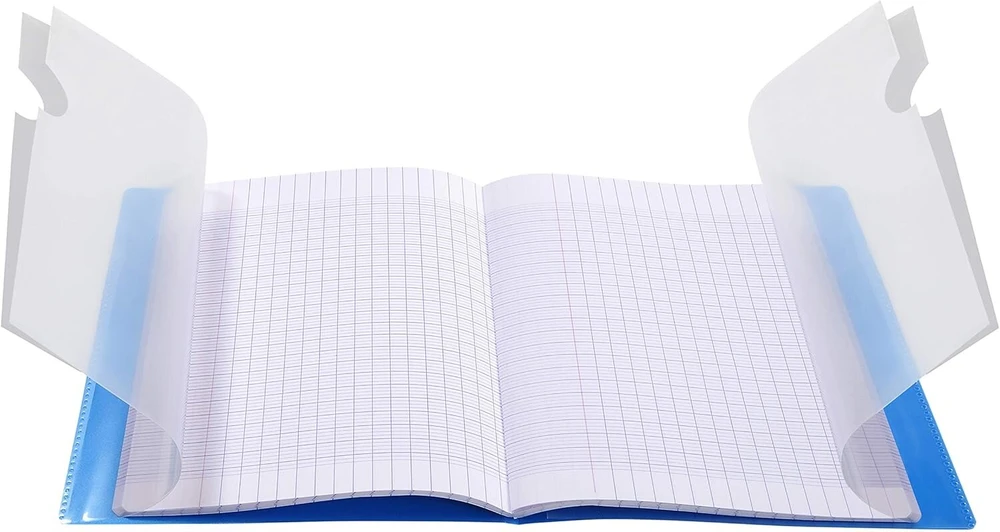Clairefontaine 981607c - 10 Koverbook sąsiuvinių pakuotė Din A4+, 24 x 32 cm, 48 lapai kvadratinis su paraštėmis, 90 g, polipropileno viršelis, pilkas, 1 pakuotė