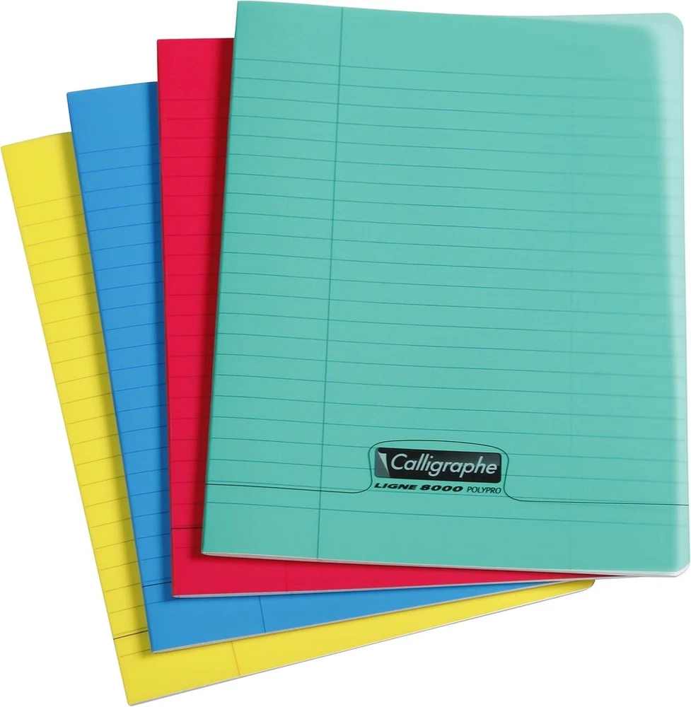 Clairefontaine Calligraphe 18030c pratybų sąsiuviniai 17 x 22 cm 24 lapai prancūziška linija 90 g įvairių spalvų 1 pakuotė