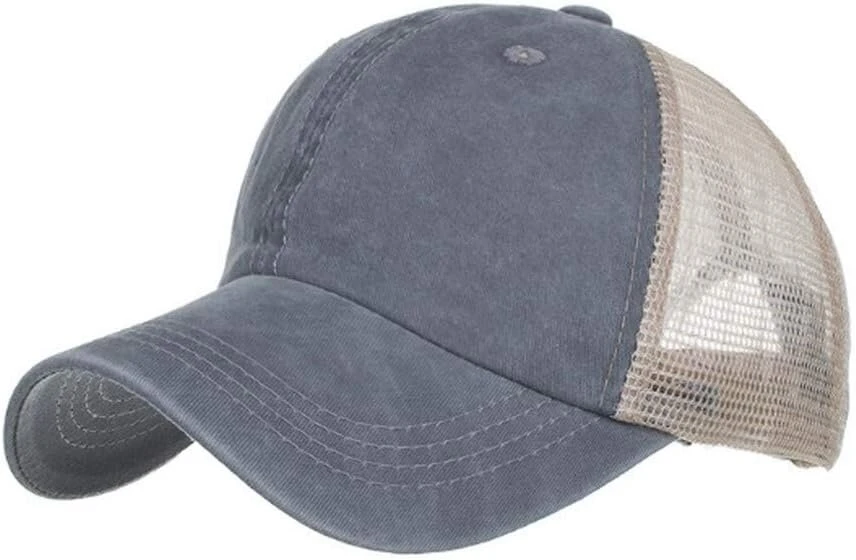 Clape vintažinė trucker kepurė dėvėto stiliaus, kvėpuojanti tinklinė beisbolo kepurė vyrams ir moterims, skalbta medvilninė beisbolo kepurė, apsauga nuo uv spindulių, lauko kepurė su snapeliu